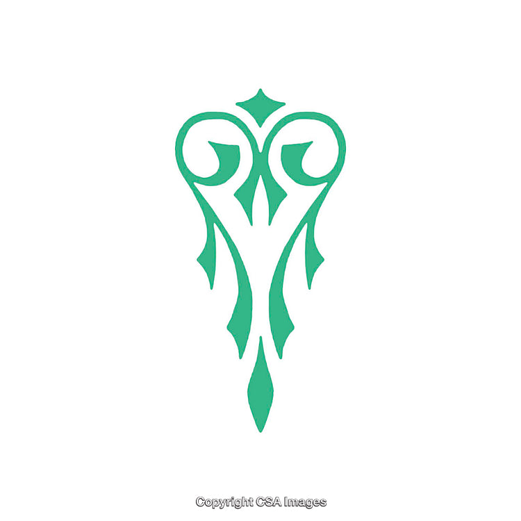 Elegant Green Linework Design with Intricate Abstract Symmetrical Patterns