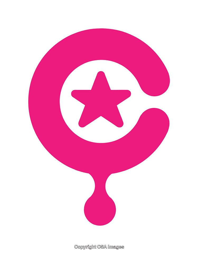 Pink Star Icon in Circular Design with Dripping Form