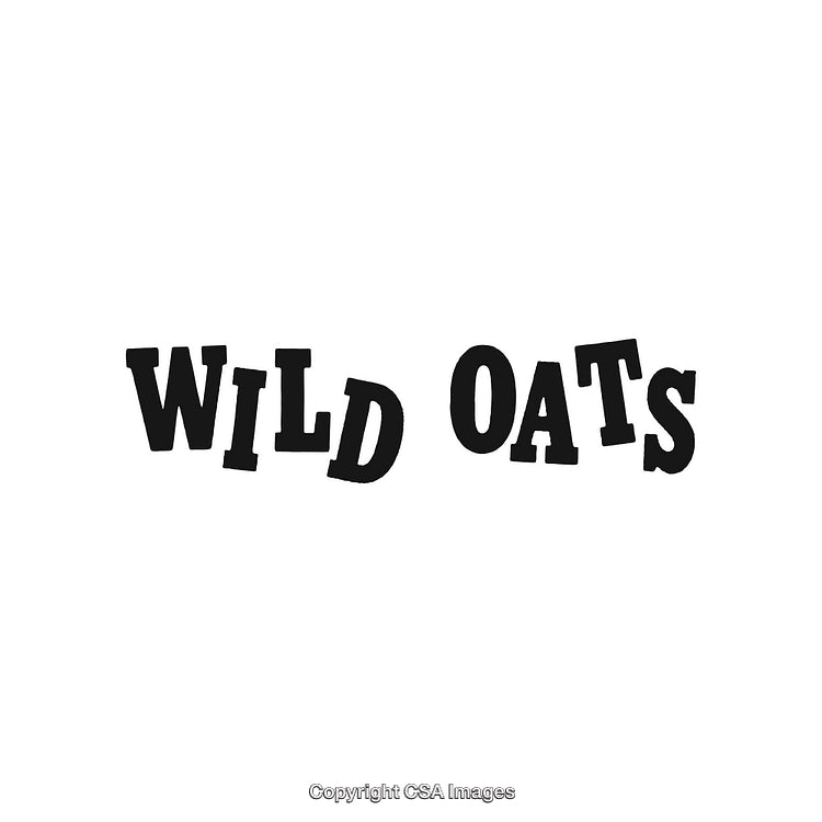 Stylized Text Design Reading 'Wild Oats' in Bold Letters on White Background