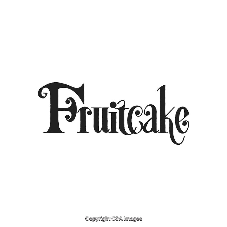 Ornate Word Design Featuring Elegant "Fruitcake" Typography in Decorative Font