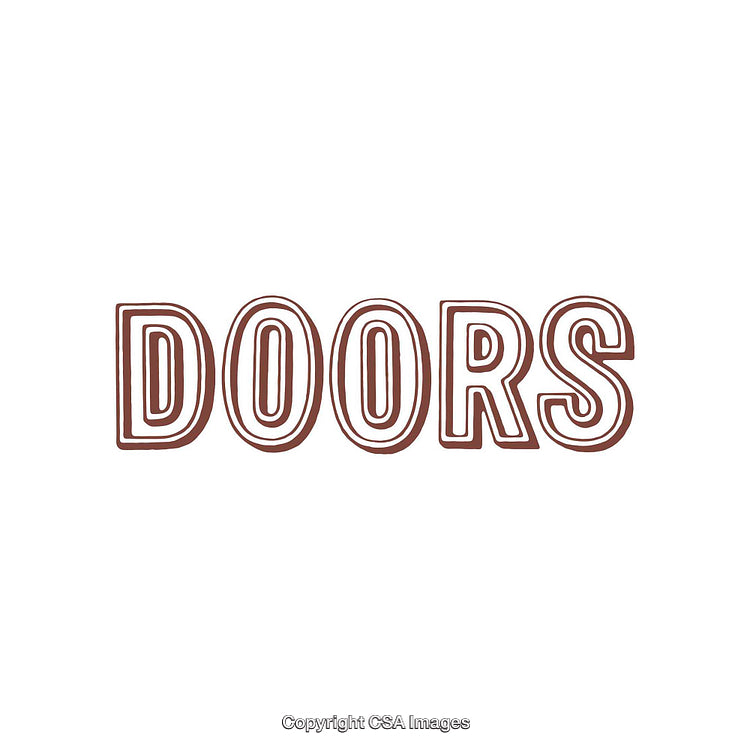 Retro-Styled Typography Featuring the Text 'Doors' in Simple Outline Design