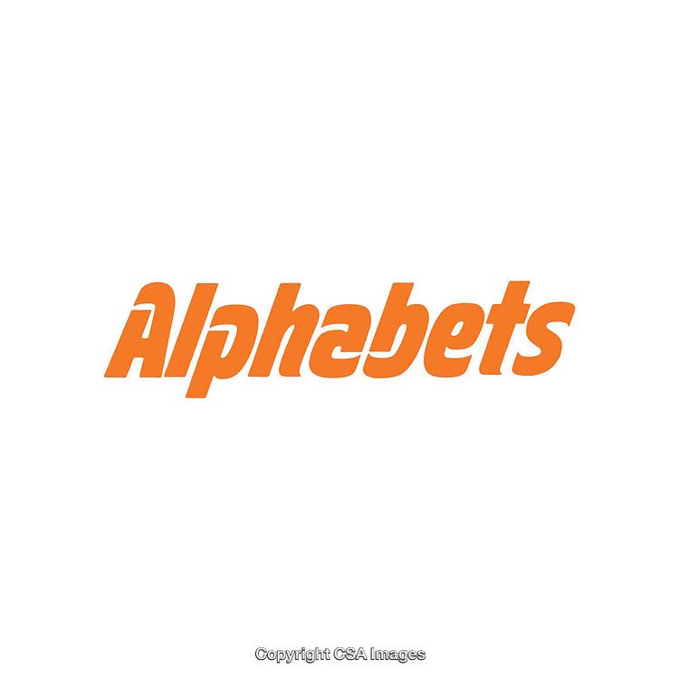 Orange Alphabets Text in Bold Stylized Typography Design