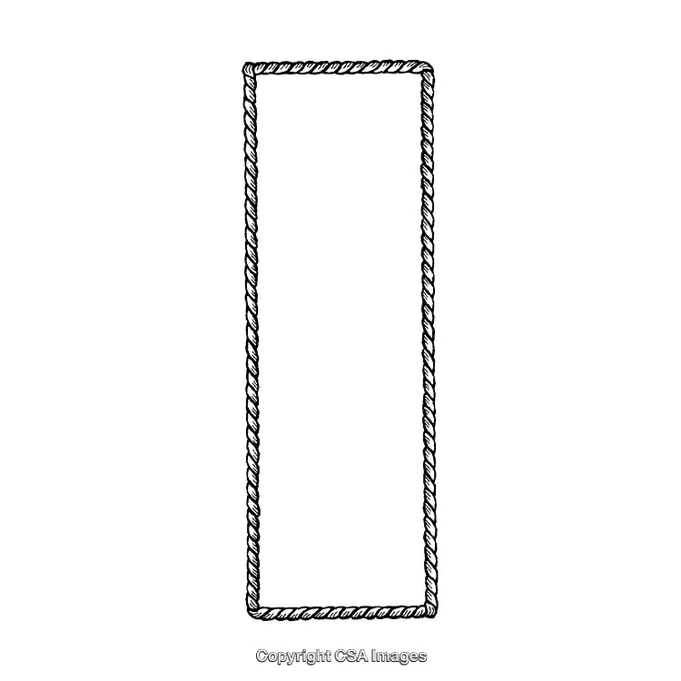 Intricate Rope Pattern Border in Black and White Illustration