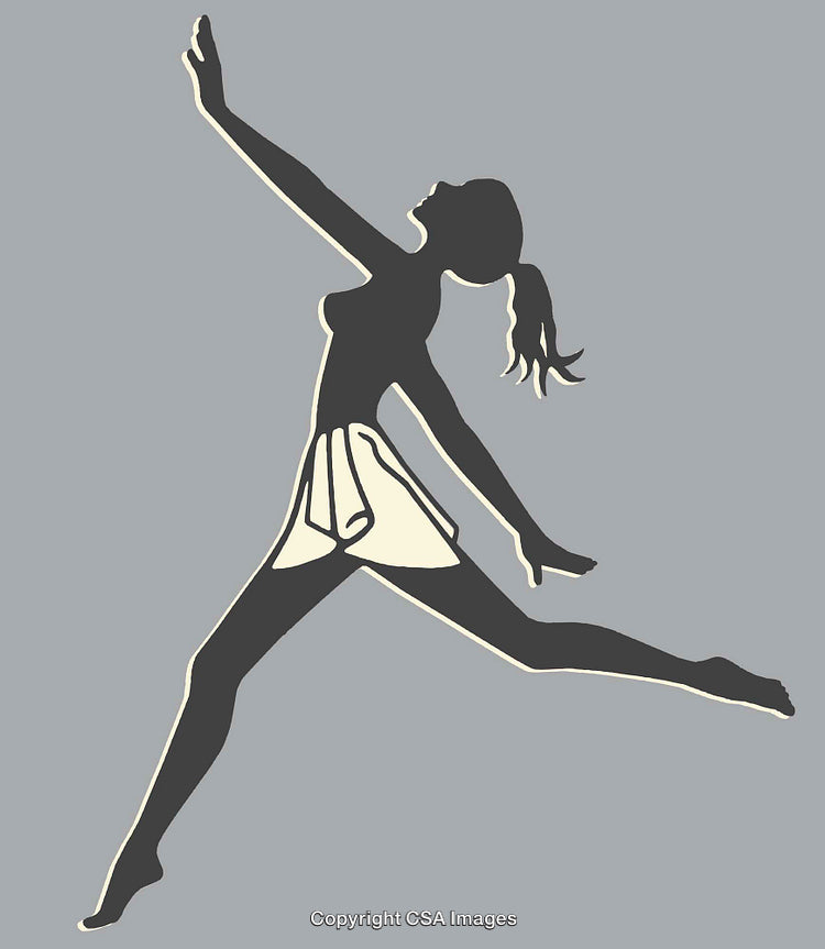 Elegant Silhouette of a Graceful Dancing Woman in Artistic Style