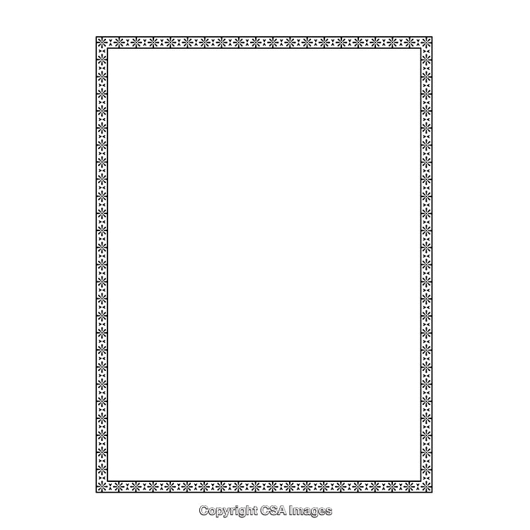 Elegant Black and White Border with Ornamental Design for Decoration