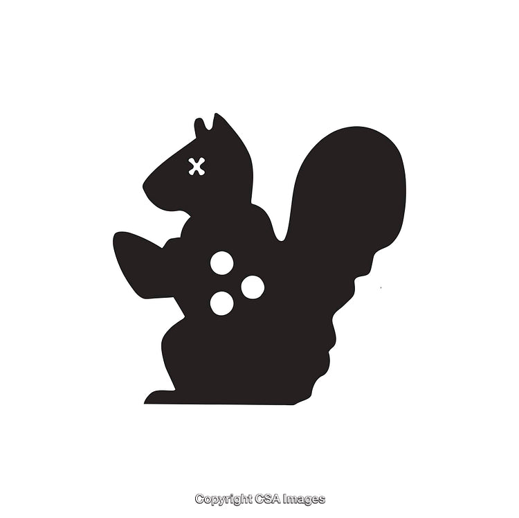 Creative Design of Black Squirrel Silhouette with Unique Patterns