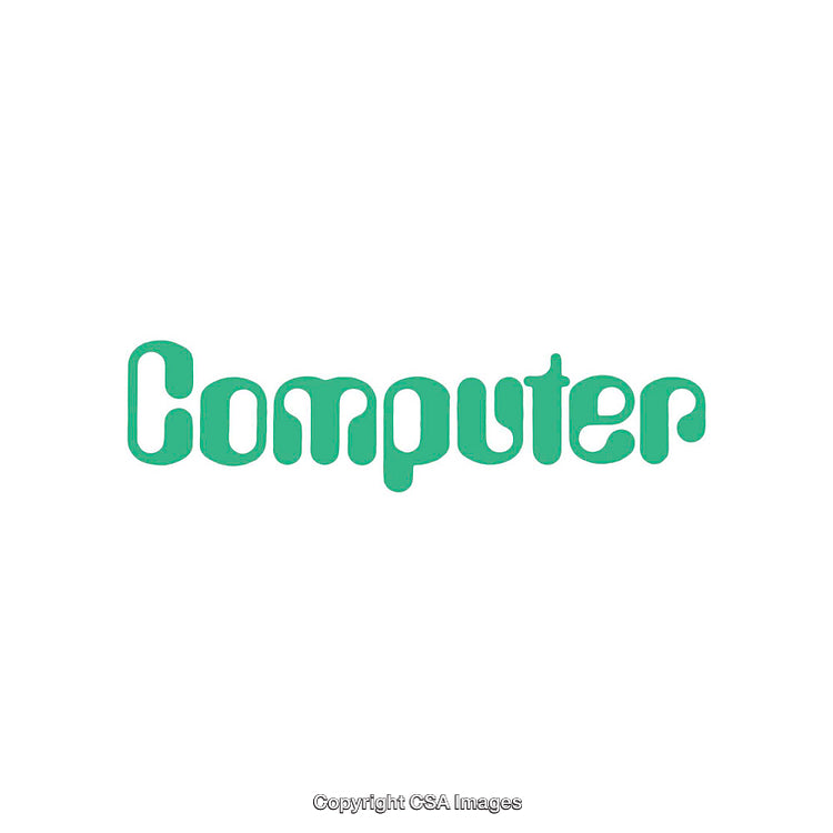 Green Typographic Design of the Word Computer in Creative Font Style