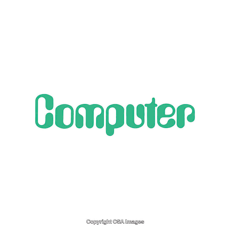 Green Typographic Design of the Word Computer in Creative Font Style