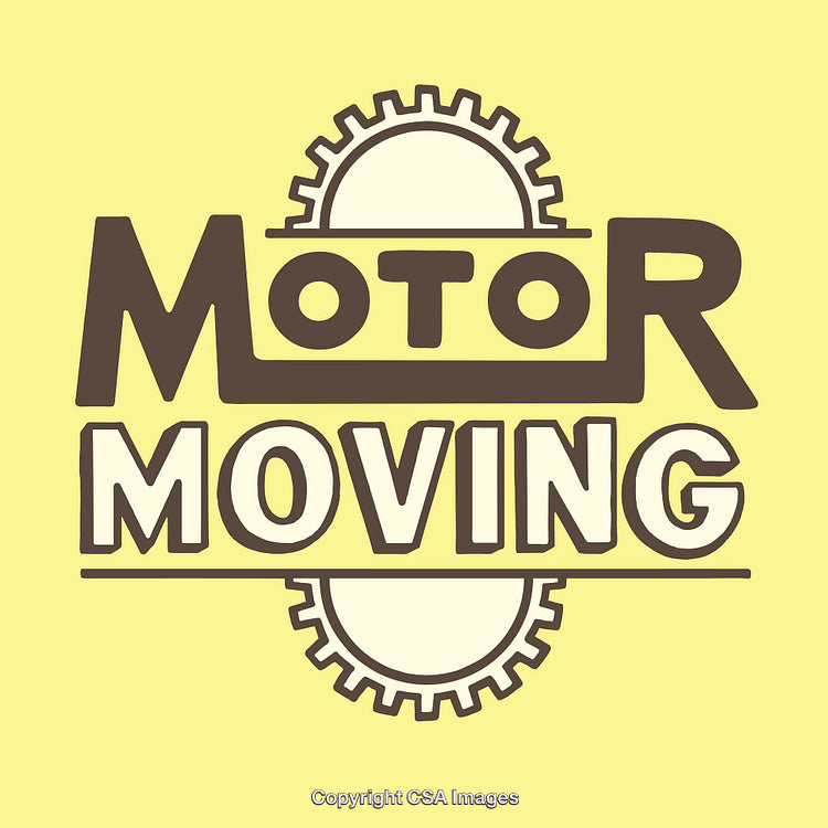 Motor Gear Mechanism Abstract Logo on Yellow Background