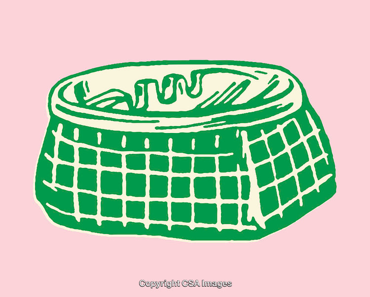 Green Basket With Artistic Design in Colorful Illustration
