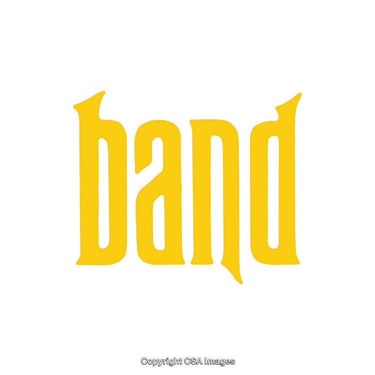 Stylized Yellow Word Design Showcasing Artistic Text with a Gothic Font