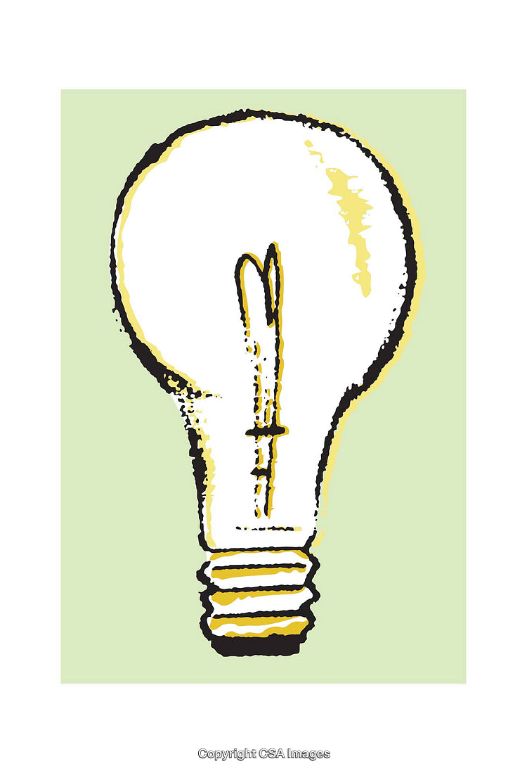 Colorful Sketch Illustration of a Light Bulb on a Soft Background