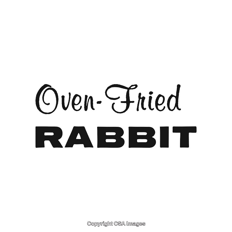 Elegant Typography Design Featuring the Text 'Oven-Fried Rabbit' in Bold Styles