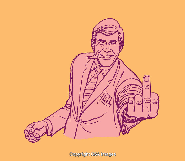 Retro-Inspired Illustration of Confident Smoking Man in Business Suit