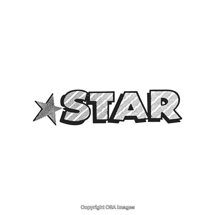 Stylized Text Design Featuring Word Star With Artistic Halftone Pattern