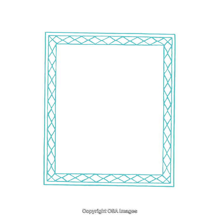 Simple Teal Geometric Border Design on White Background for Decorative Use