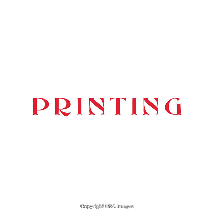 Minimalistic Red Styled Printing Text on a White Background