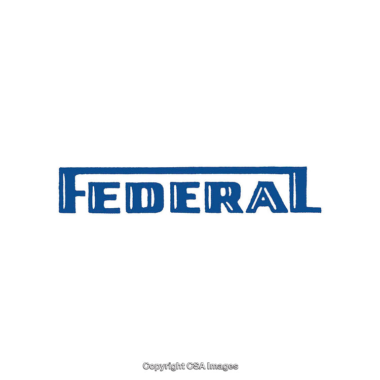 Vintage Federal Logo Design in Classic Blue Print Style