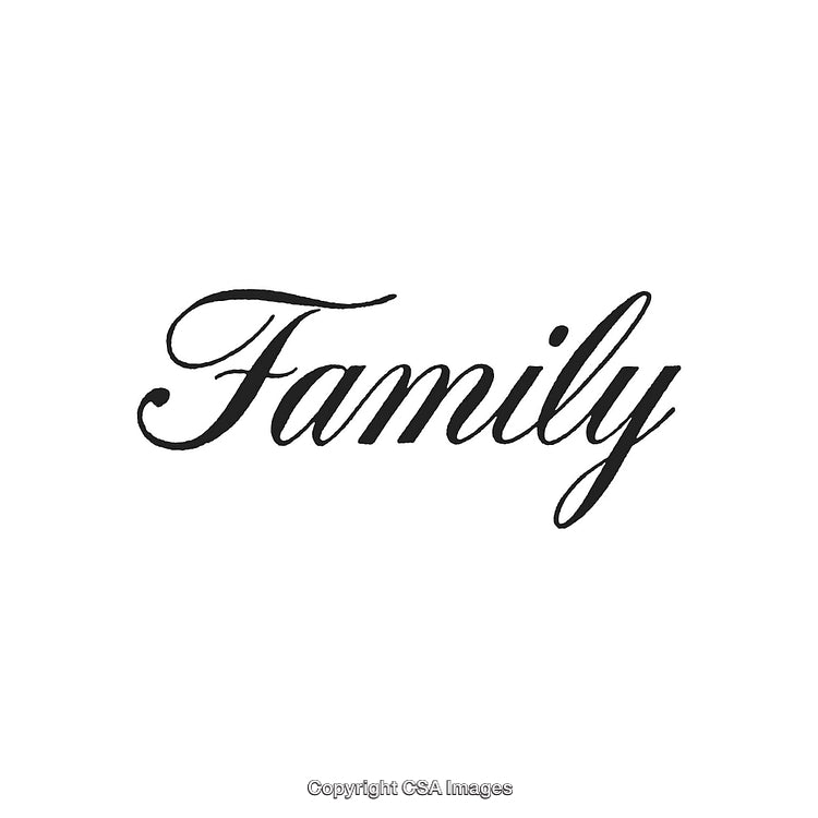 Elegant Script Text Featuring the Word Family in Artistic Style