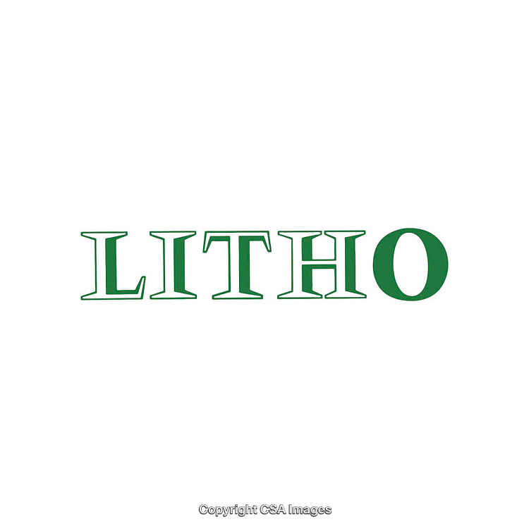 Green Litho Text Over White Background in Bold Font Design