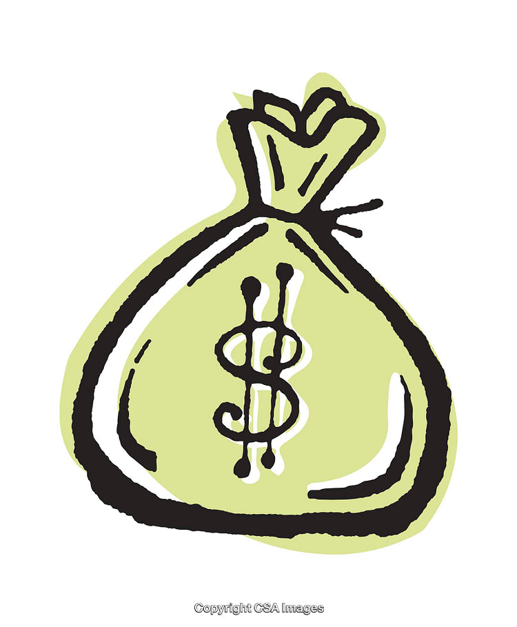 Money Bag Illustration with Dollar Sign on Light Background