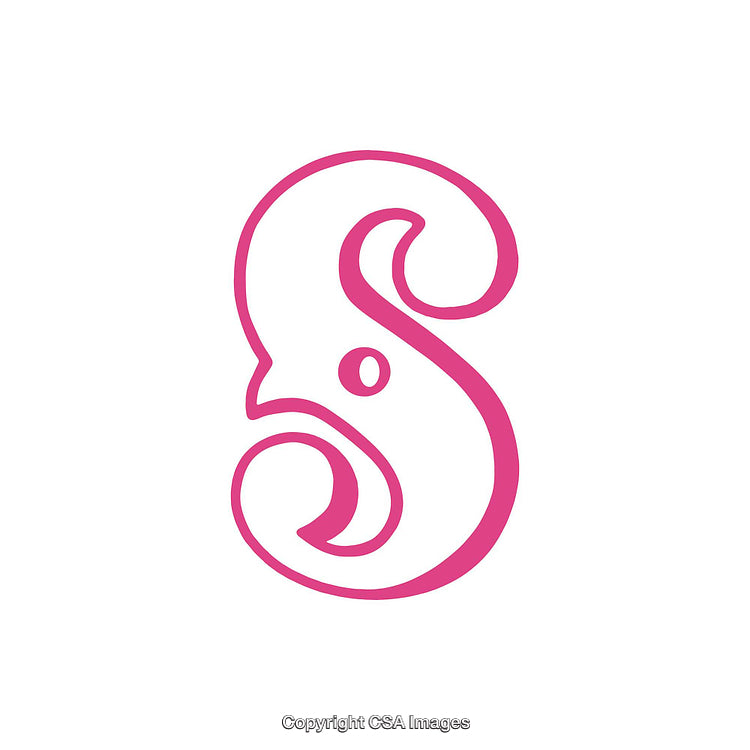 Pink Stylized Letter S in a Decorative Modern Font Design