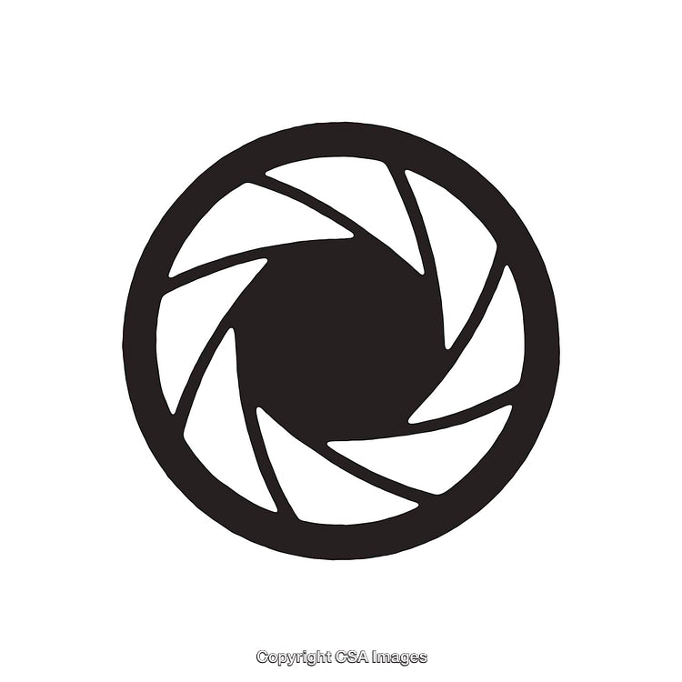 Black and White Abstract Circular Shape in Optical Aperture Design