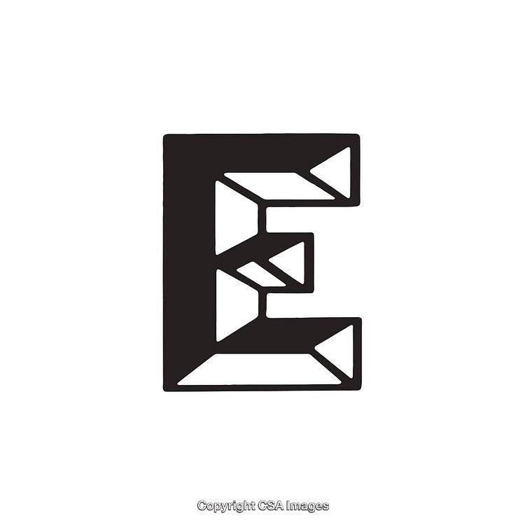 Geometric Greek Epsilon Symbol Over White Background in Modern Design
