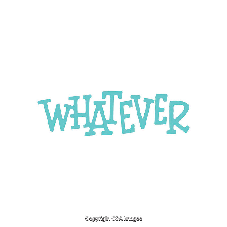 Creative Typography Featuring Blue "Whatever" on a Clean White Background