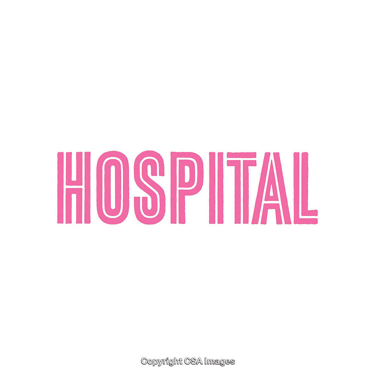 Pink Hospital Text Typography on Minimal White Background