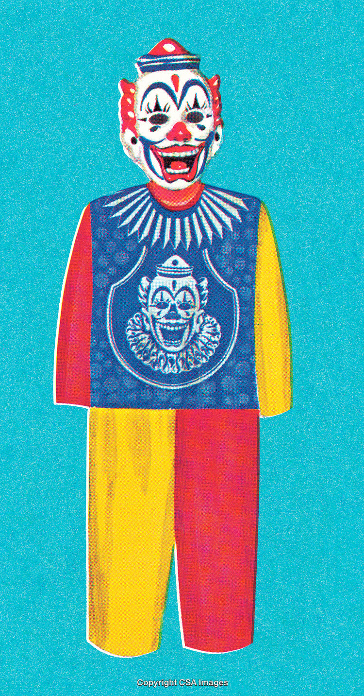 Vintage Clown Costume on Bright Background for Retro-Themed Events and Designs