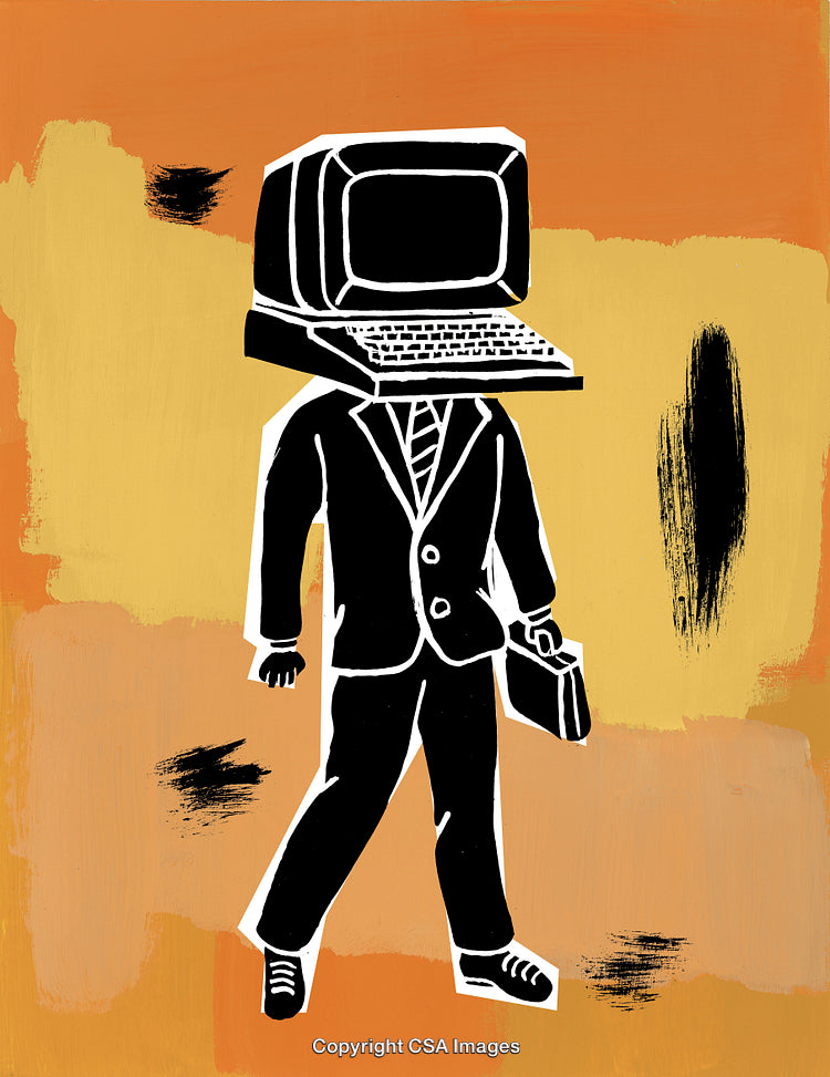Man with Computer Head
