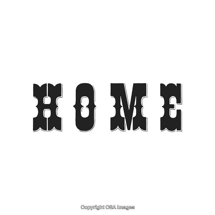 Retro Typography Featuring the Word Home in Bold Decorative Font