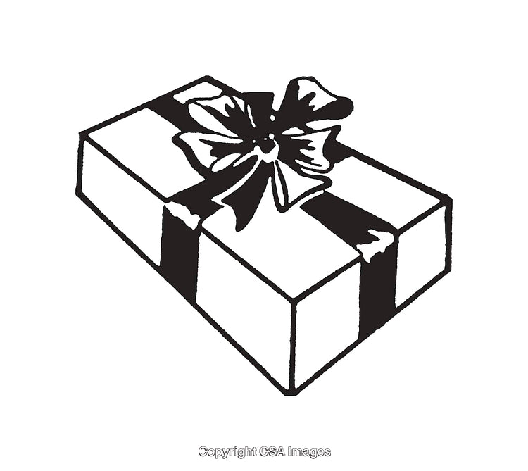 Elegant Black and White Gift Box With Decorative Ribbon Design