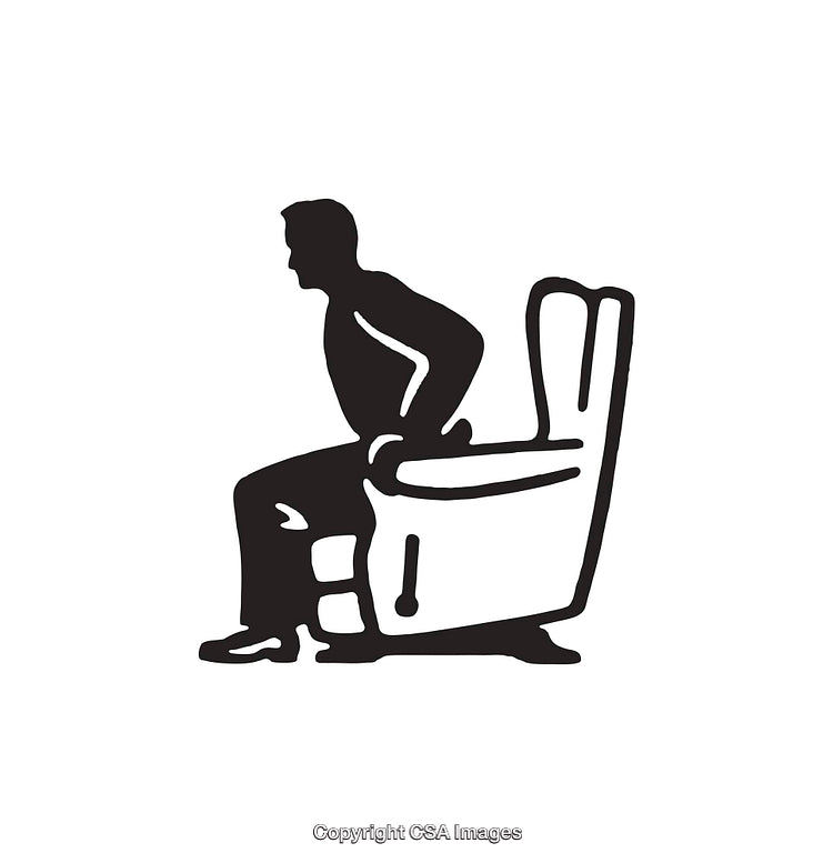 Black and White Illustration of a Person Seated on a Chair