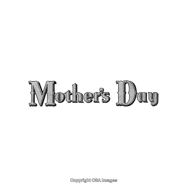 Elegant Vintage Mother's Day Text Design in Retro Typography Style