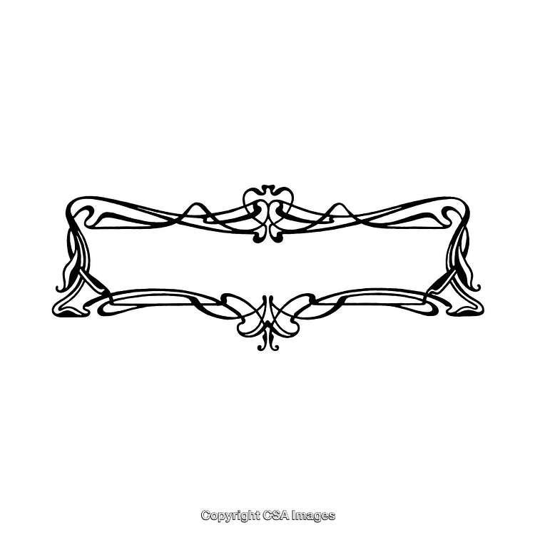 Elegant Black and White Frame with Ornamental Art Nouveau Design