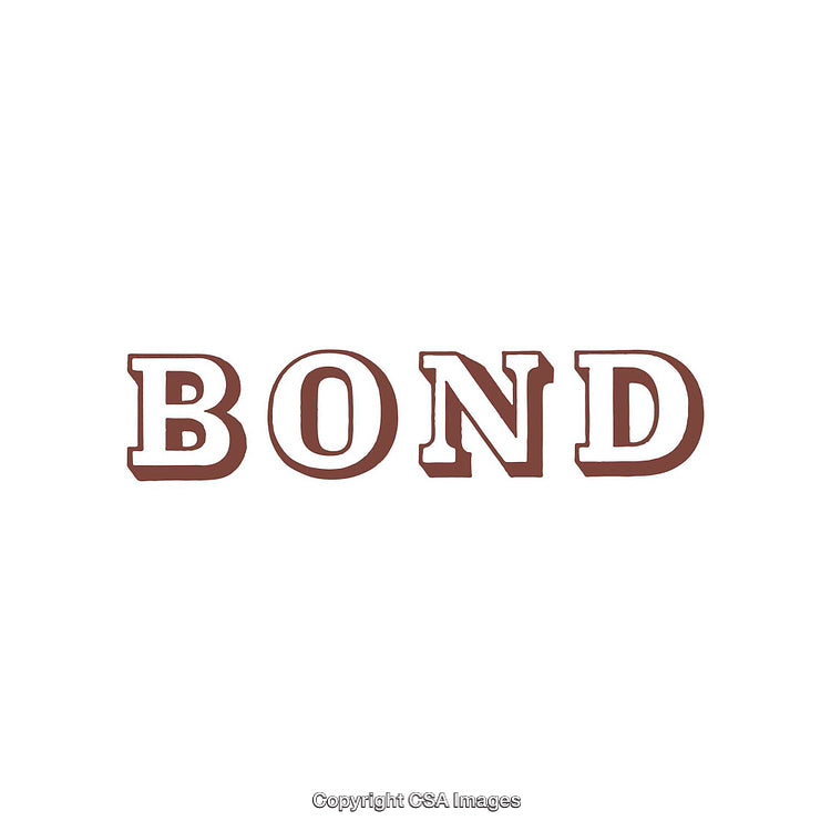 Brown Text Bond Word Art on a White Background