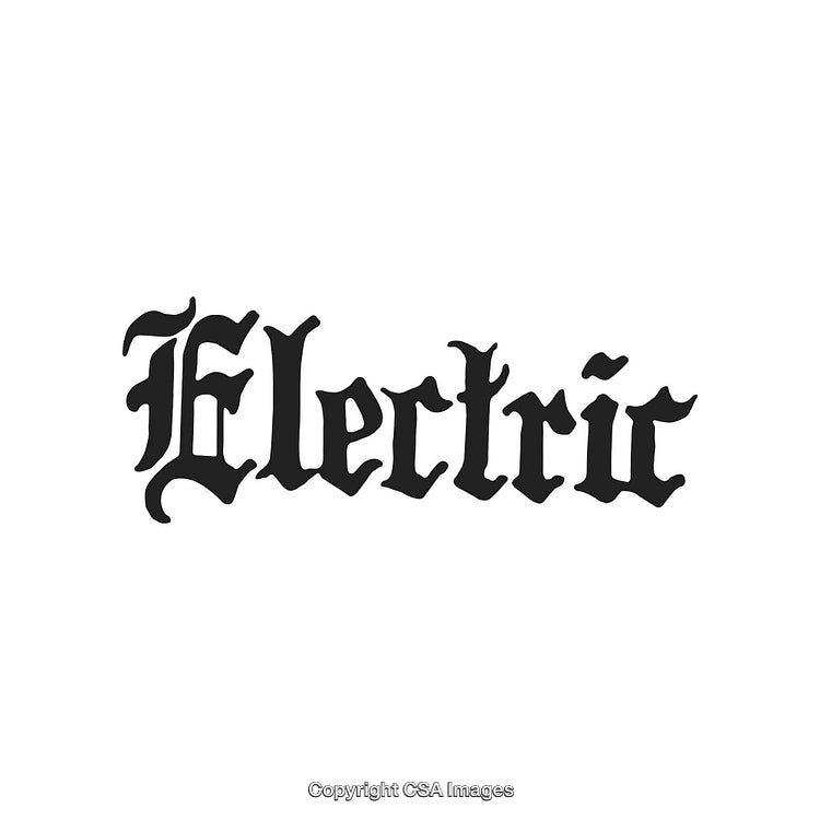 Gothic Style Electric Typography Art With Ornate Lettering Design