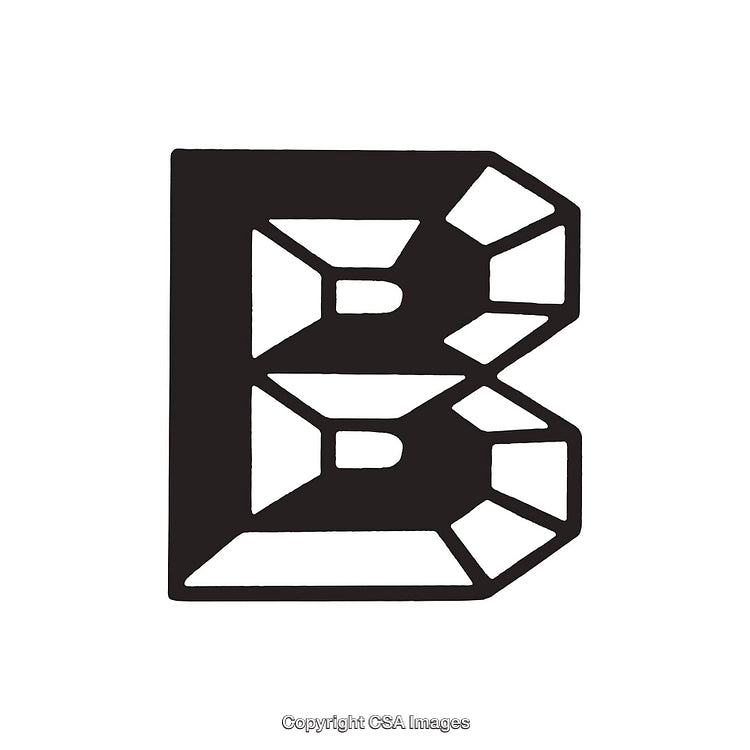 Stylized Geometric Letter B Illustration with Modern Design