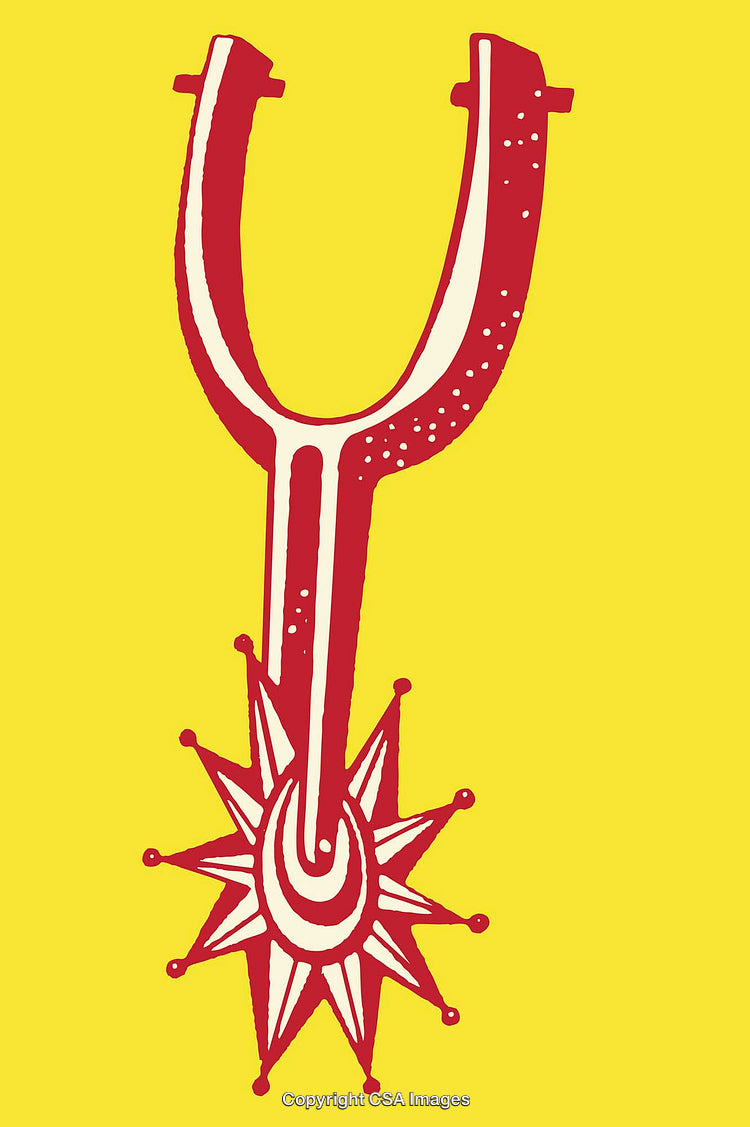 Red Decorative Graphic Art on Bright Yellow Background