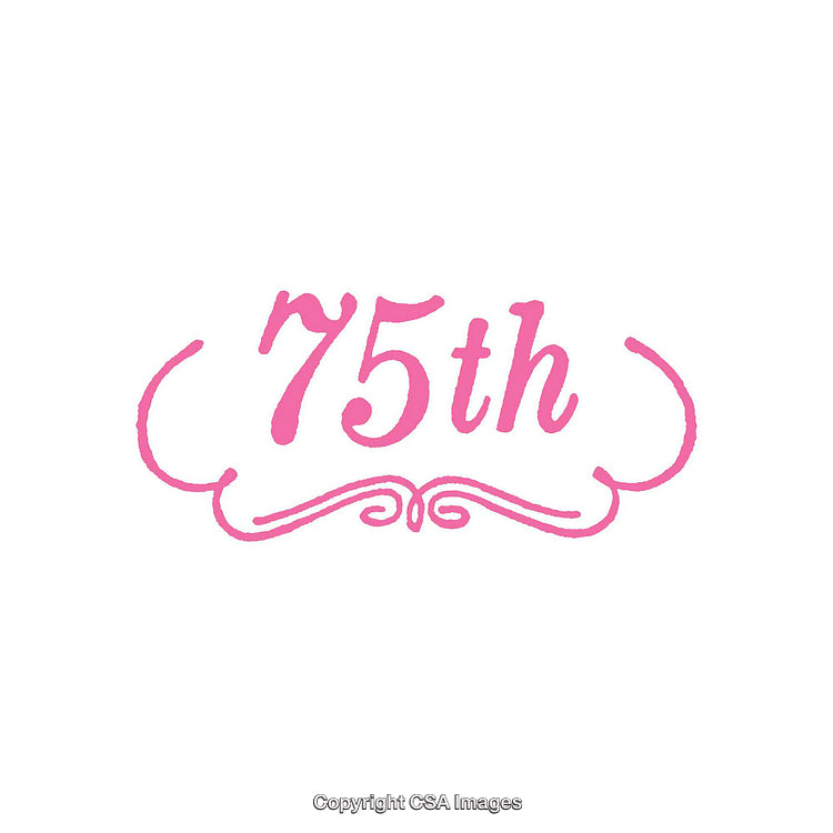 Elegant Pink 75th Anniversary Celebration Design With Decorative Elements