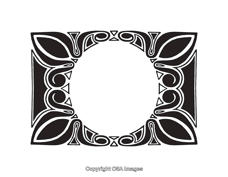 Elegant Black and White Line Art Decorative Frame With Intricate Patterns