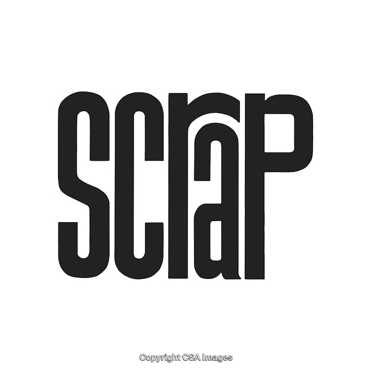 Stylized Typography Featuring the Word Scrap in Creative Black Font Design