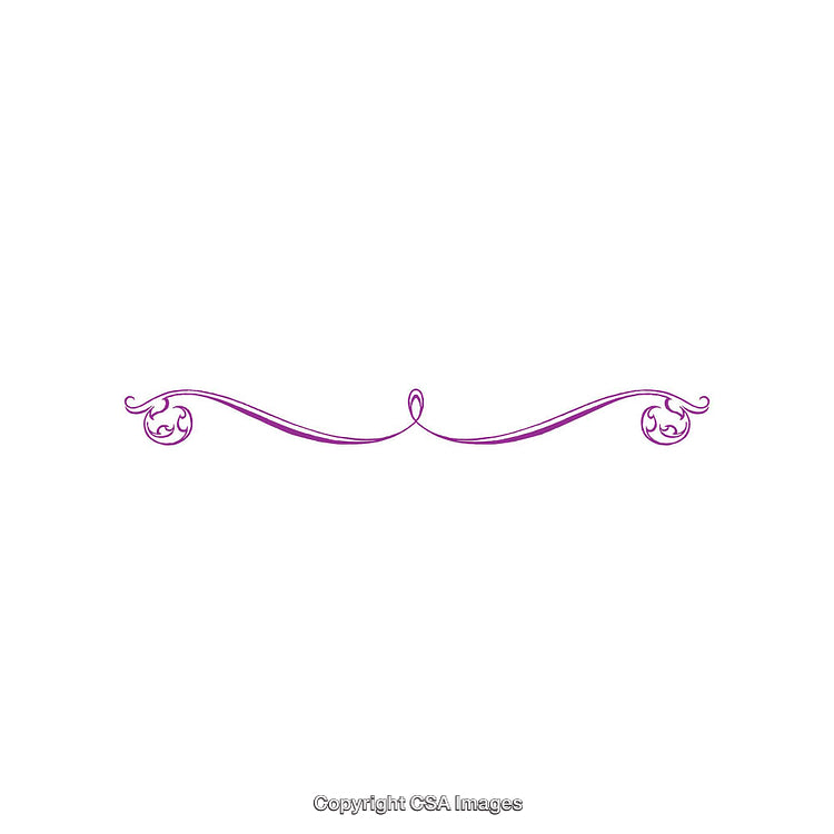 Elegant Purple Ornamental Divider with Swirling Decorative Design on White Background
