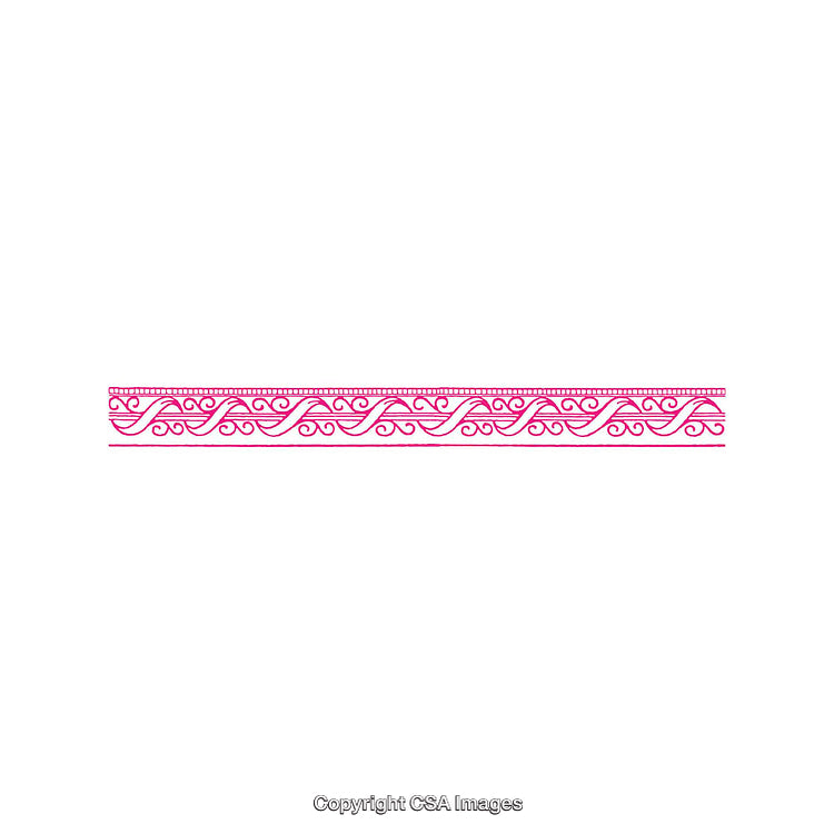 Intricate Pink Border Design with Curved Floral Pattern on White Background