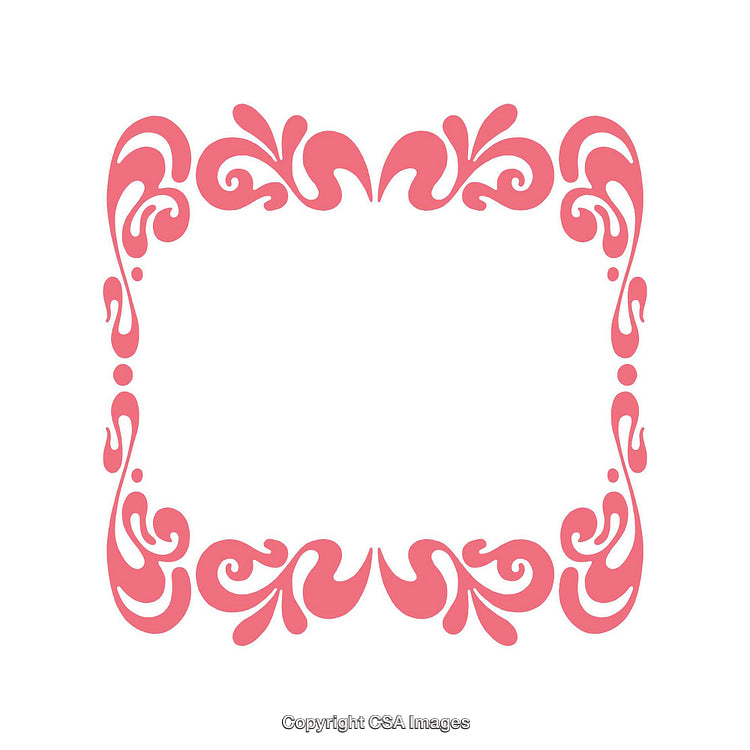 Elegant Pink Ornamental Frame Design on a Plain White Background
