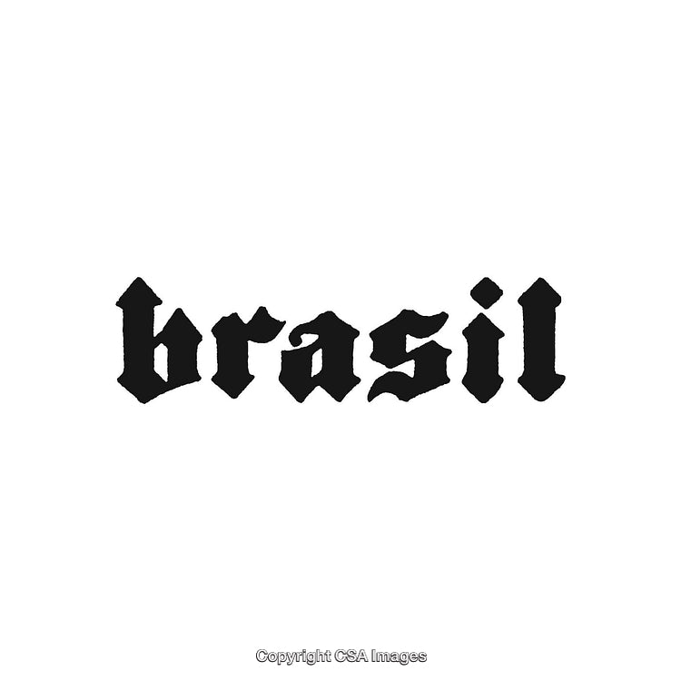 Typography Design Featuring the Word 'Brasil' in Bold Gothic Font