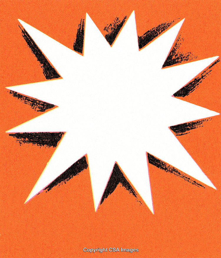 Bold Graphic Star Shape on Vibrant Orange Background Artwork