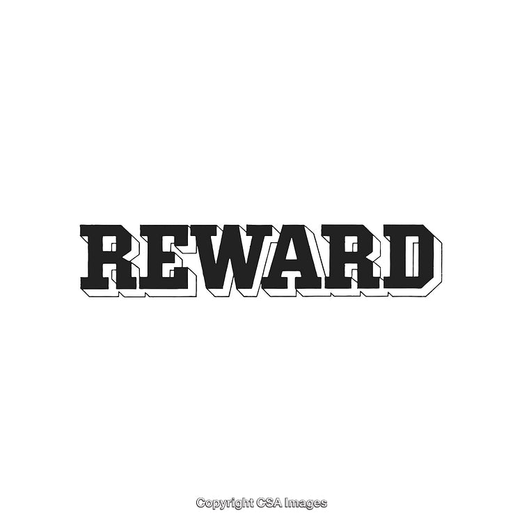 Bold Black Text Design Featuring the Word 'Reward' in Vintage Typography